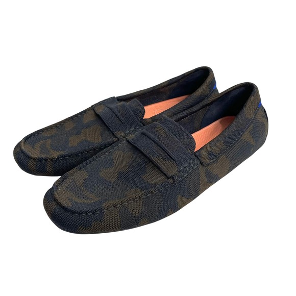 Rothys The Men's Daily Driver loafers Size 11.5 camo black tan